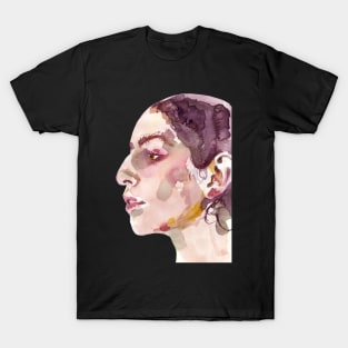 Olive - A Watercolour Portrait Side Profile T-Shirt